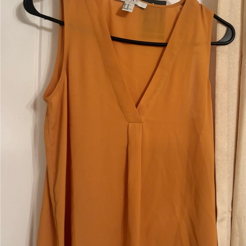 Women's Sleeveless V-Neck Top - Orange